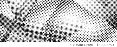 Rough grunge scratch halftone texture. Distressed dirty paint background. Scuff ragged vector backdrop. Damaged glitch pixel overlay. Dotted wallpaper for banner, poster, magazine, brochure, flyer 129002293