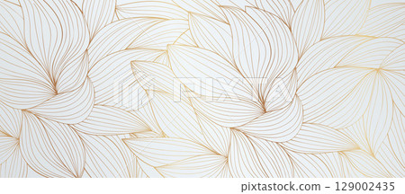 Gold abstract line arts background vector. Luxury wall paper design for prints, wall arts and home decoration, cover and packaging design. Gold abstract line arts background vector. Luxury wall paper design for prints, wall arts and home decoration, cover and packaging design. 129002435
