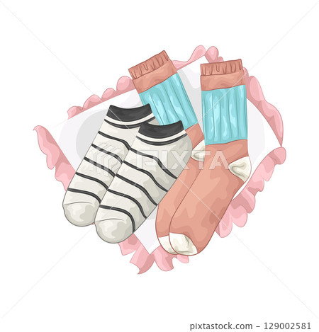 Illustration of Women Socks  129002581