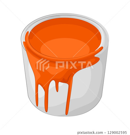 Illustration of Orange Paint Bucket  129002595