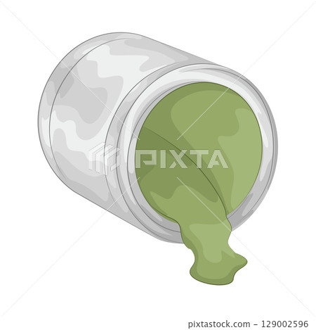 Illustration of Green Paint Bucket  129002596
