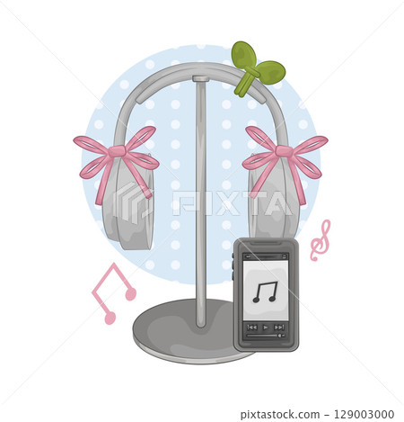Illustration of Headphone Illustration of Headphone 129003000