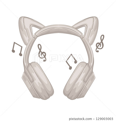 Illustration of Cat Ear Headphone 129003003