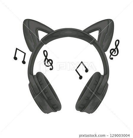 Illustration of Cat Ear Headphone 129003004