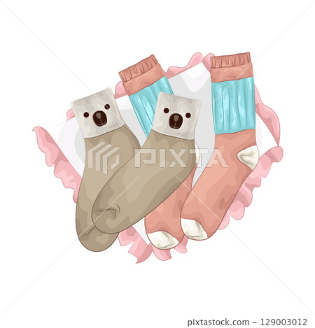 Illustration of Women Socks Illustration of Women Socks 129003012
