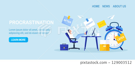 Procrastination or project deadline. Lazy business woman sitting with his legs on desk, dreaming and procrastinating instead of working. Productivity and efficiency in work. Resting office employee. Procrastination or project deadline. Lazy business woman sitting with his legs on desk, dreaming and procrastinating instead of working. Productivity and efficiency in work. Resting office employee. 129003512