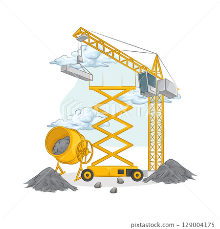Illustration of Tower Crane 129004175