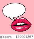 Pop Art Lips with Empty Speech Bubble 129004267