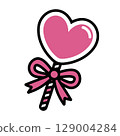 Heart Lollipop with Striped Candy Stick 129004284