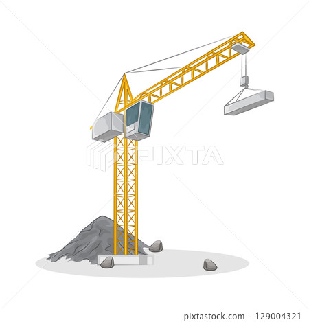 Illustration of Tower Crane Illustration of Tower Crane 129004321