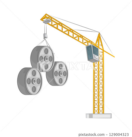 Illustration of Tower Crane  129004323
