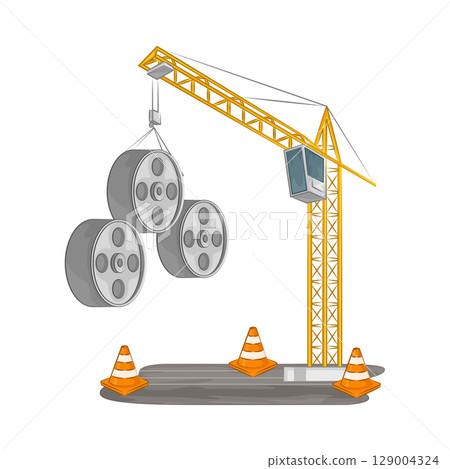Illustration of Tower Crane  129004324