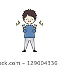 woman doing peace sign 129004336