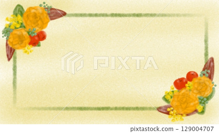 秋季花卉框架仿古風格插圖 129004707