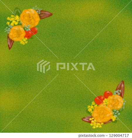 Autumnal floral frame antique style illustration 129004717