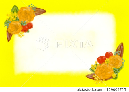 秋季花卉框架仿古風格插圖 129004725