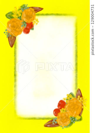 Autumnal floral frame antique style illustration Autumnal floral frame antique style illustration 129004731