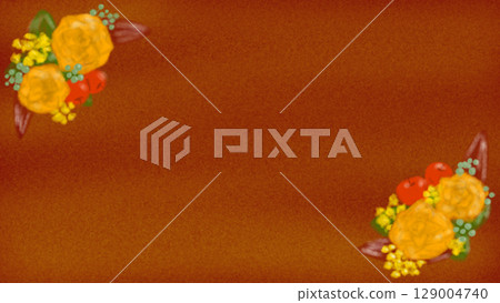 Autumnal floral frame antique style illustration Autumnal floral frame antique style illustration 129004740