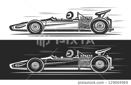 Vector logo for Old F1 Car Vector logo for Old F1 Car 129004969
