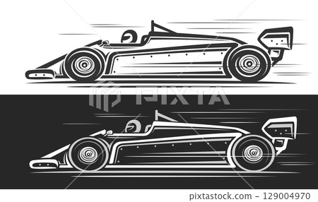 Vector logo for Indy Racing Car Vector logo for Indy Racing Car 129004970