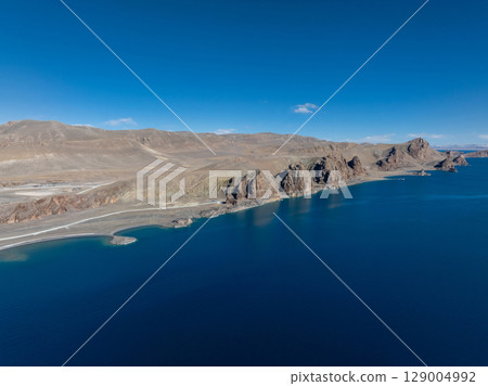 Beautiful lake landscape in Tibet,China 129004992