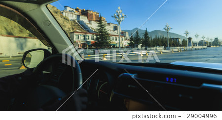 Diving car in Lhasa city,Tibet,China Diving car in Lhasa city,Tibet,China 129004996