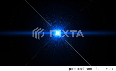 Abstract blue light rays beam through dark space, creating a glowing, energetic design perfect for futuristic backgrounds 129005085