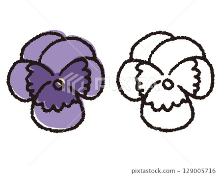 Hand drawn pansies 129005716