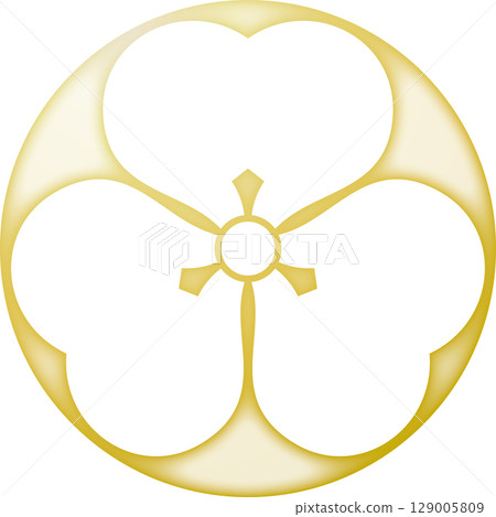 Family crest: Stone-holding ground-nuki katabane (gold) Family crest: Stone-holding ground-nuki katabane (gold) 129005809