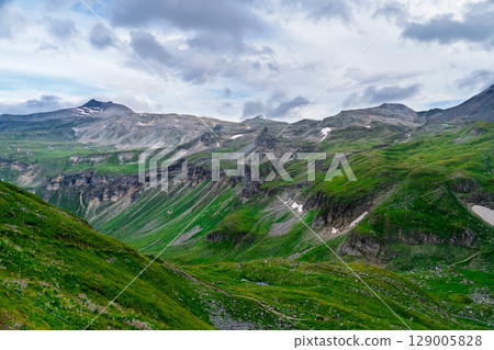 Majestic Alpine Scenery near Zell am See-Kaprun, Austria Green Slopes and Mountain Peaks Majestic Alpine Scenery near Zell am See-Kaprun, Austria Green Slopes and Mountain Peaks 129005828