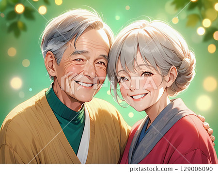 一對70歲的夫婦 一對70歲的夫婦 129006090