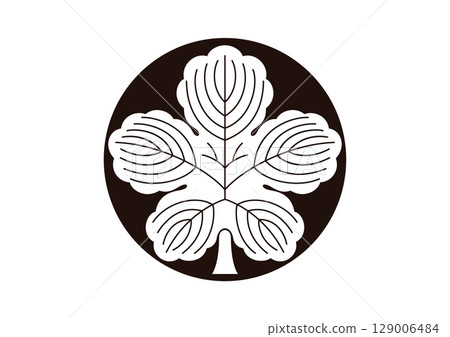 石頭上和地面上散落的 Kaji 葉子 129006484