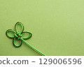 Background material using clover mizuhiki decorations - Yellow-green background color 129006596