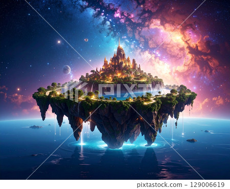 太空島生成AI背景 129006619