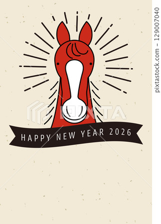 Year of the Horse: Simple horse face New Year's card template Year of the Horse: Simple horse face New Year's card template 129007040