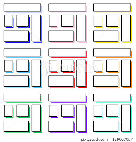 Design frame template for memo pads - Colorful set A 129007097
