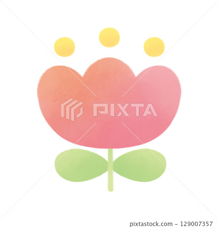 Pastel colored tulip illustration 129007357