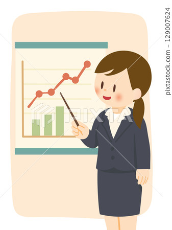 女商人用圖表解釋 129007624