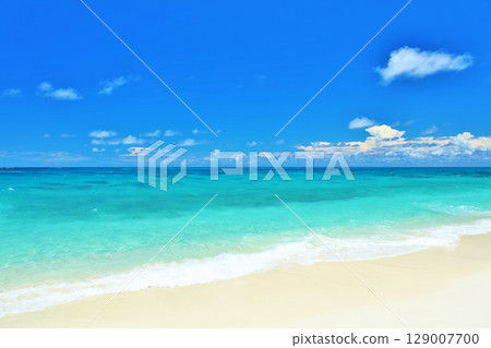 Okinawa Miyakojima Summer blue sky and sea 129007700