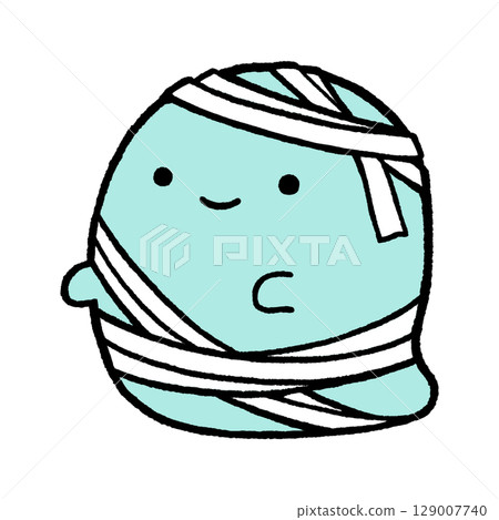 Illustration of a ghost dressed as a mummy Illustration of a ghost dressed as a mummy 129007740
