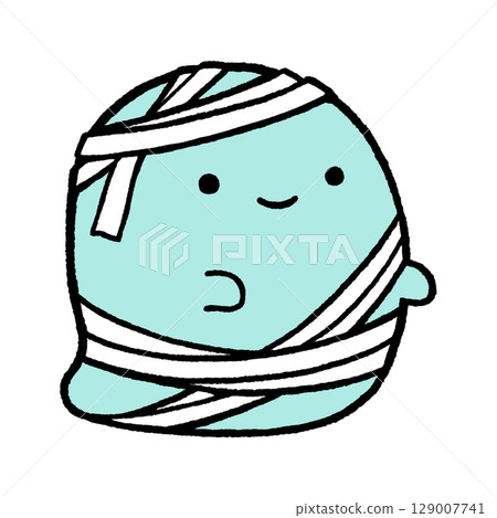 Illustration of a ghost dressed as a mummy 129007741
