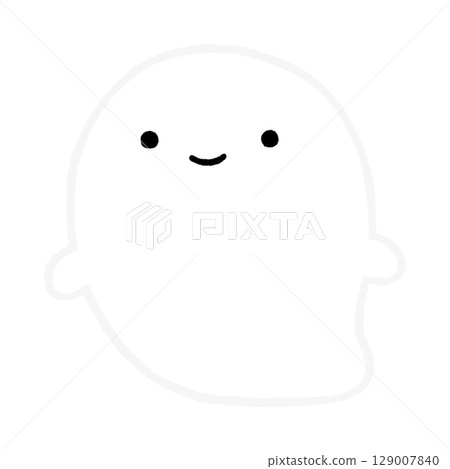 Cute ghost illustration vector 129007840