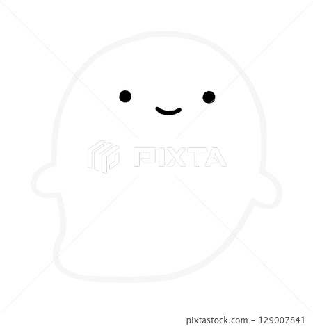 Cute ghost illustration vector 129007841
