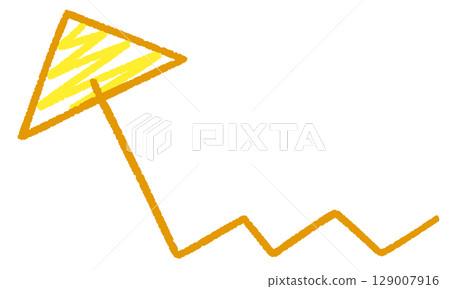 Simple yellow arrow illustration 129007916