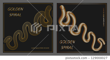 The golden spiral. A set of designs for a composite cover, banner, poster. Template for interior decoration, creative ideas, creativity and design The golden spiral. A set of designs for a composite cover, banner, poster. Template for interior decoration, creative ideas, creativity and design 129008027