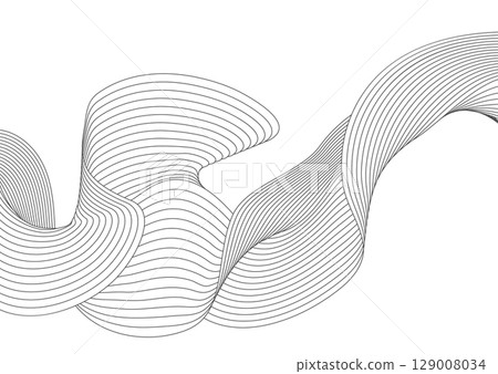 Pattern of smooth wavy lines. Design for packaging design, music illustration, technology and creative ideas Pattern of smooth wavy lines. Design for packaging design, music illustration, technology and creative ideas 129008034