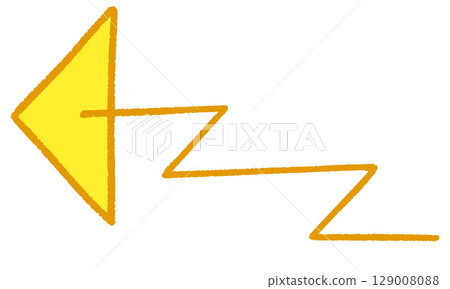 簡單的黃色箭頭插畫 129008088