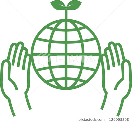 Earth and hands vector illustration 129008208