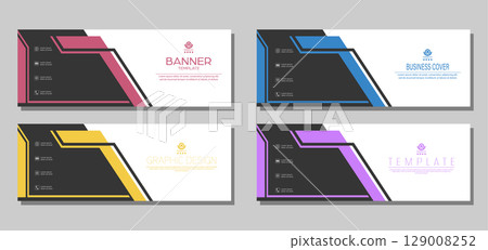 The layout of the banner, cover, poster, poster. A set of geometric style templates The layout of the banner, cover, poster, poster. A set of geometric style templates 129008252