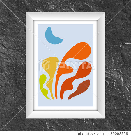 Fine art of abstract style. The layout of a painting, poster, poster or banner in a minimalist design for interior creativity and creative ideas. Artistic illustration of wall paintings and prints 129008258